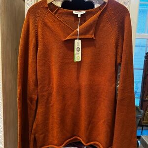 NWT 100% Organic Cotton Sweater in Pumpkin Spice - Womens Large